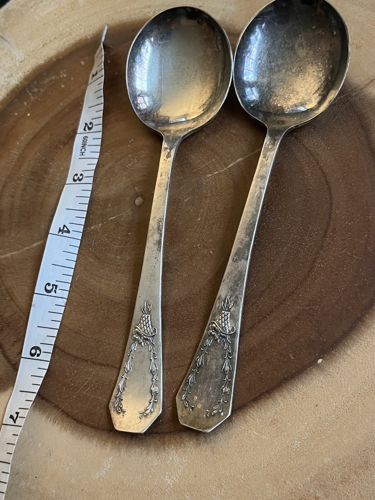 Old Company Plus Silver Plated Two Spoons One Has Silver Layer Defect See Pics