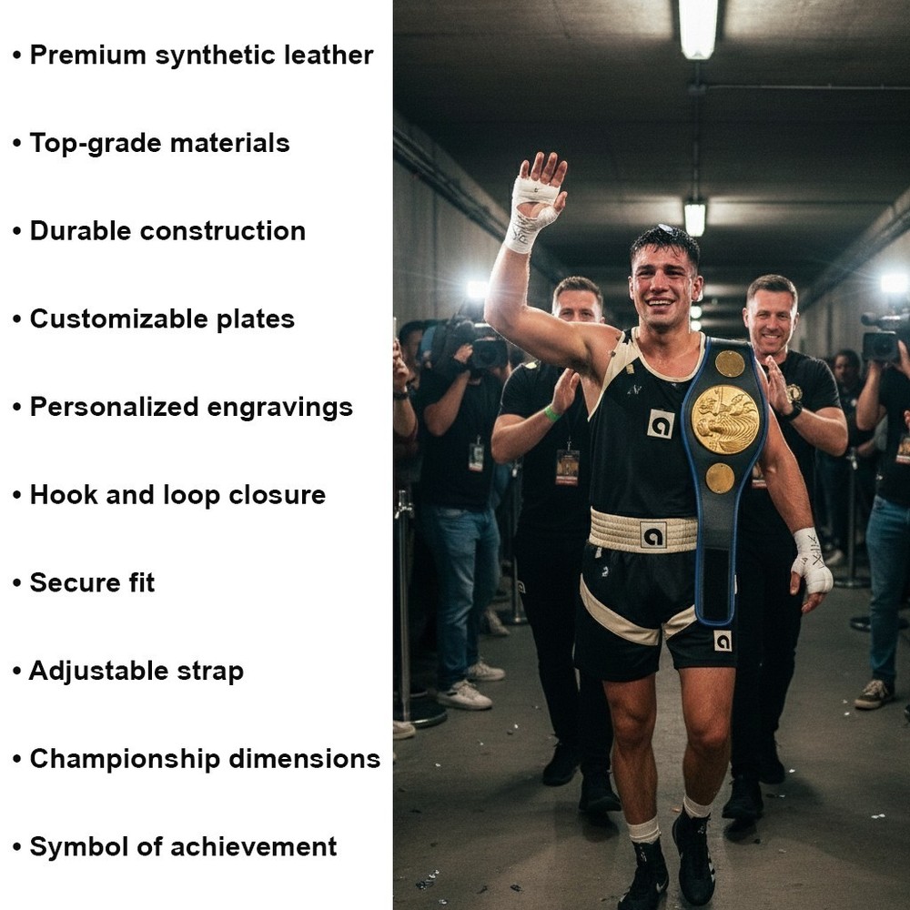 Amber Synthetic Leather Basic Championship Boxing Belt Customizable Engraving