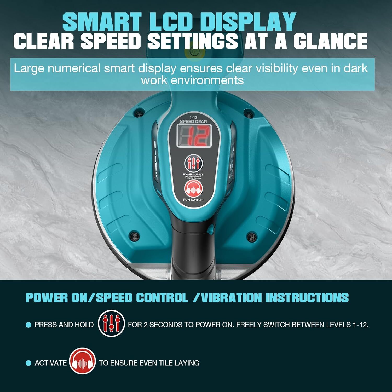 Tile Installation Tool Vibration Machine Single Tile Suction Cup Max 60KG /120LB