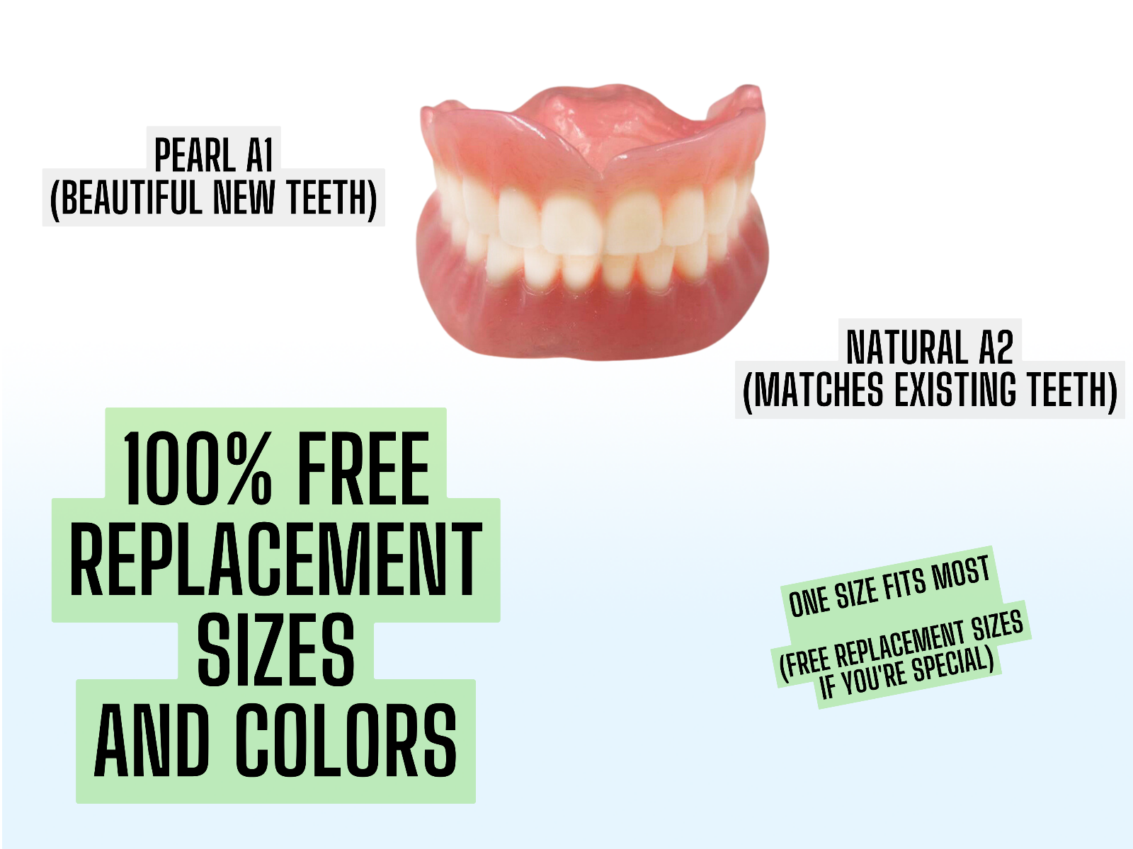 Custom Denture Kit - MAKE AT HOME - fully customizable - instructions included!