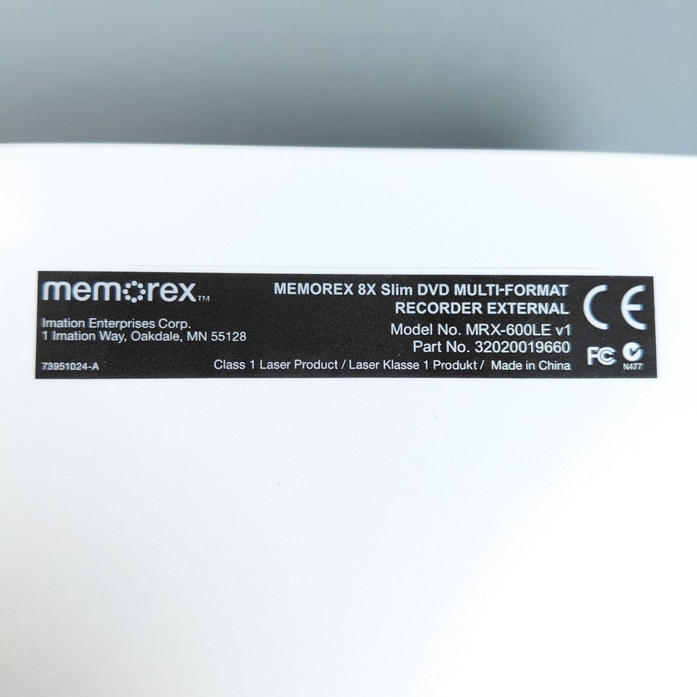 Memorex External DVD / CD Recorder Writer White.