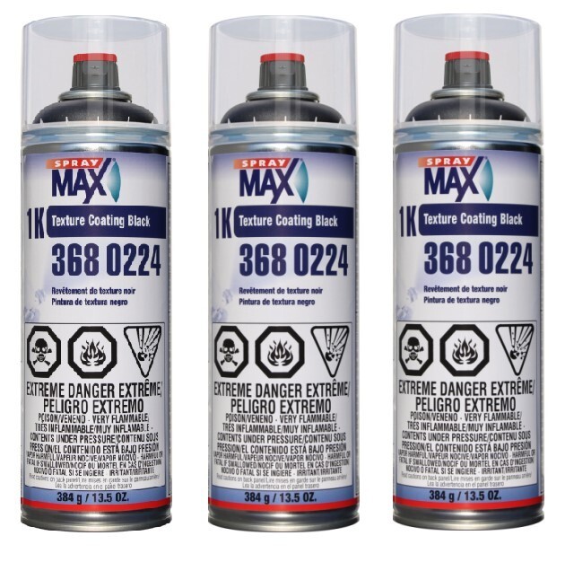 SprayMax 1K Black Texture Coating, 3680224 (3 Pack)
