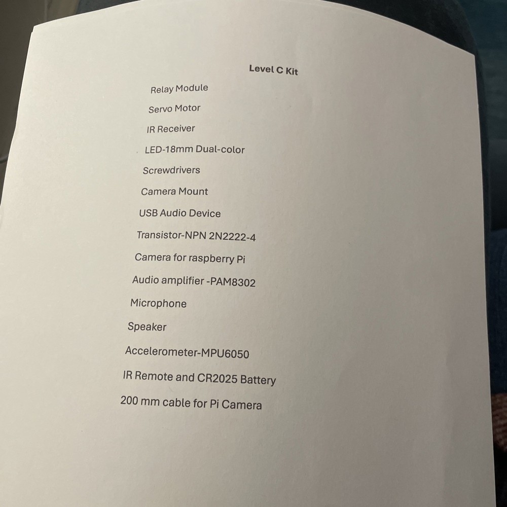 Open Box 42 Electronics Intro To Robotics Programing Raspberry Pie Level A B C D