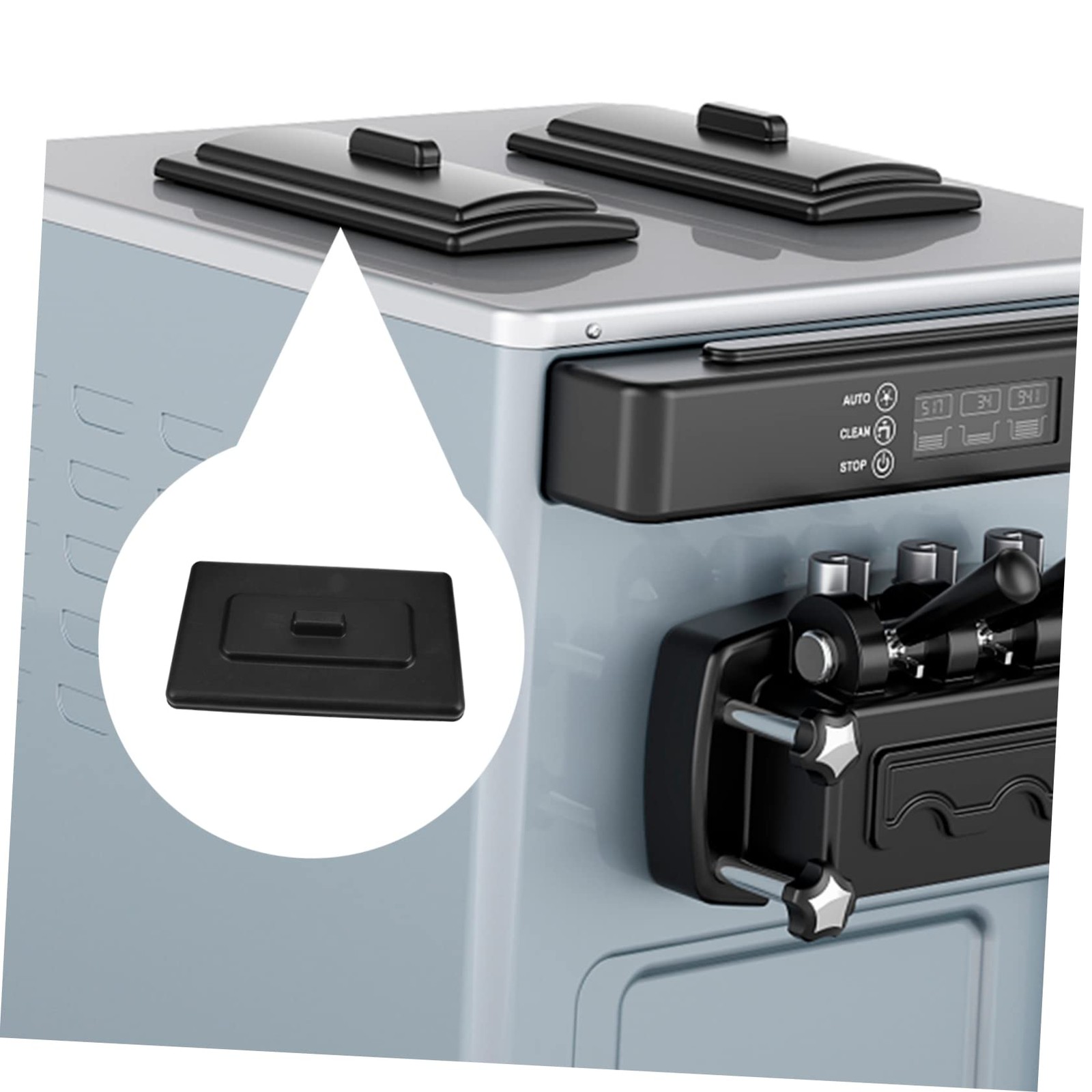 BESTonZON Ice Cream Machine Cover Portable Lid 34.5x19.8cm, Black