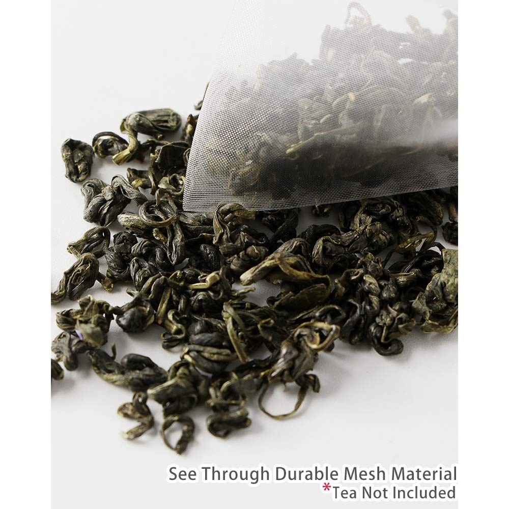 100 Pcs Empty Tea Filter Bags for Loose Tea Herb Spice Small Mesh Drawstring