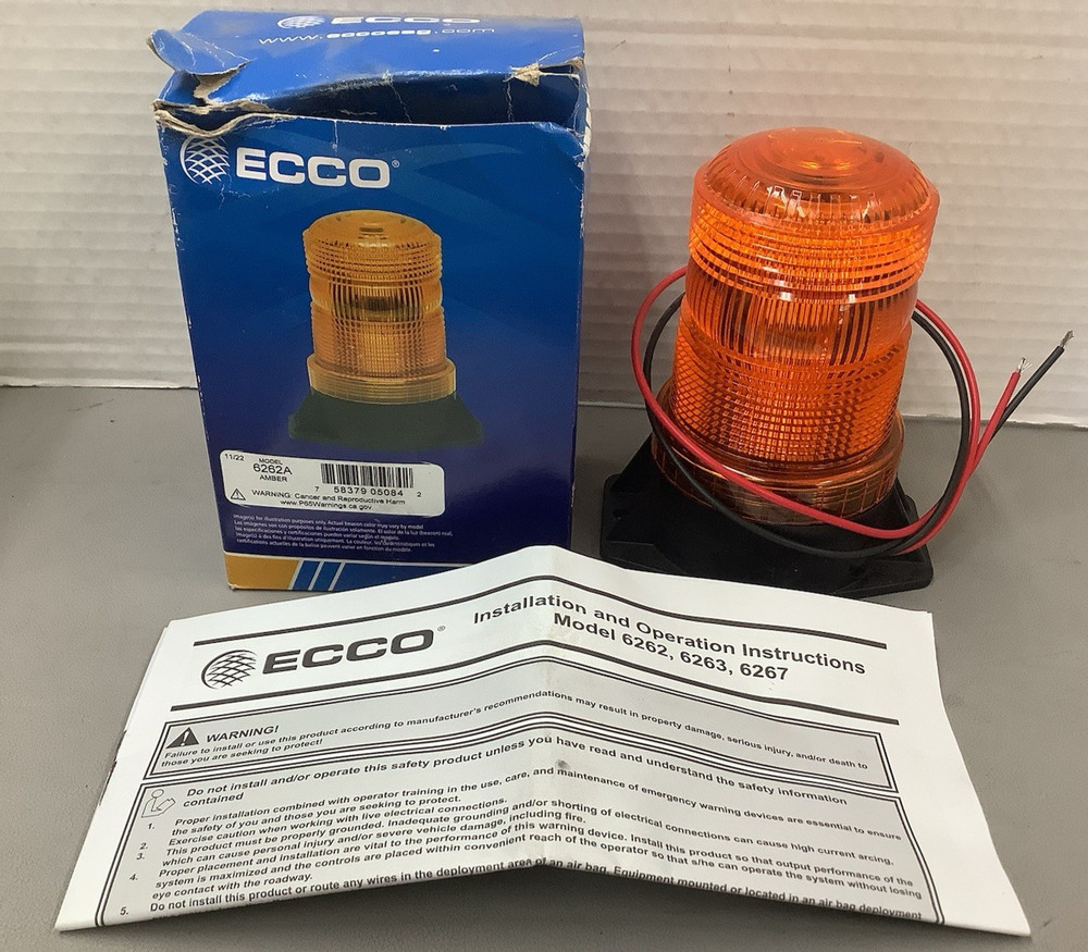 ECCO 6262A Strobe Amber LED Warning Light 12-80VDC (B660)