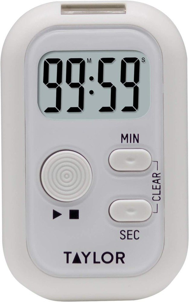 Taylor Multi-Alert (Sound, Light, Vibration) Digital Timer, Standard, White