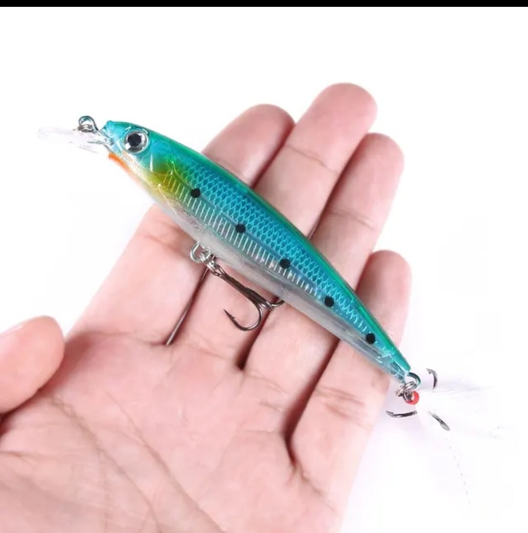 Largemouth bass fishing lures wobbler minnow 10-pack lot crankbait tackle bait
