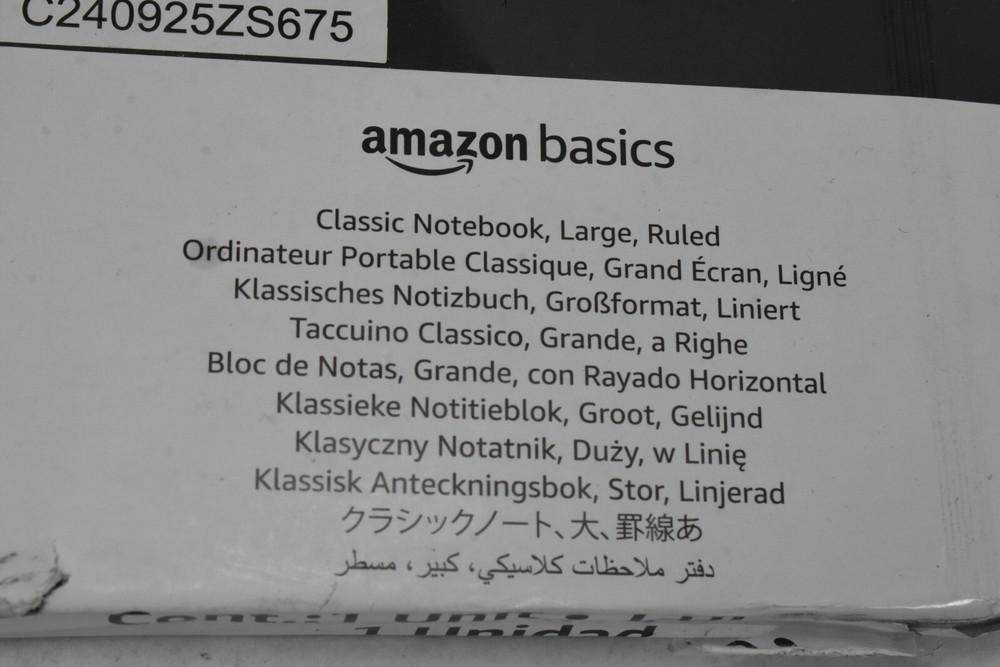 Amazonbasics Classic Notebook Large Ruled Lined Hardcover Black Notebook