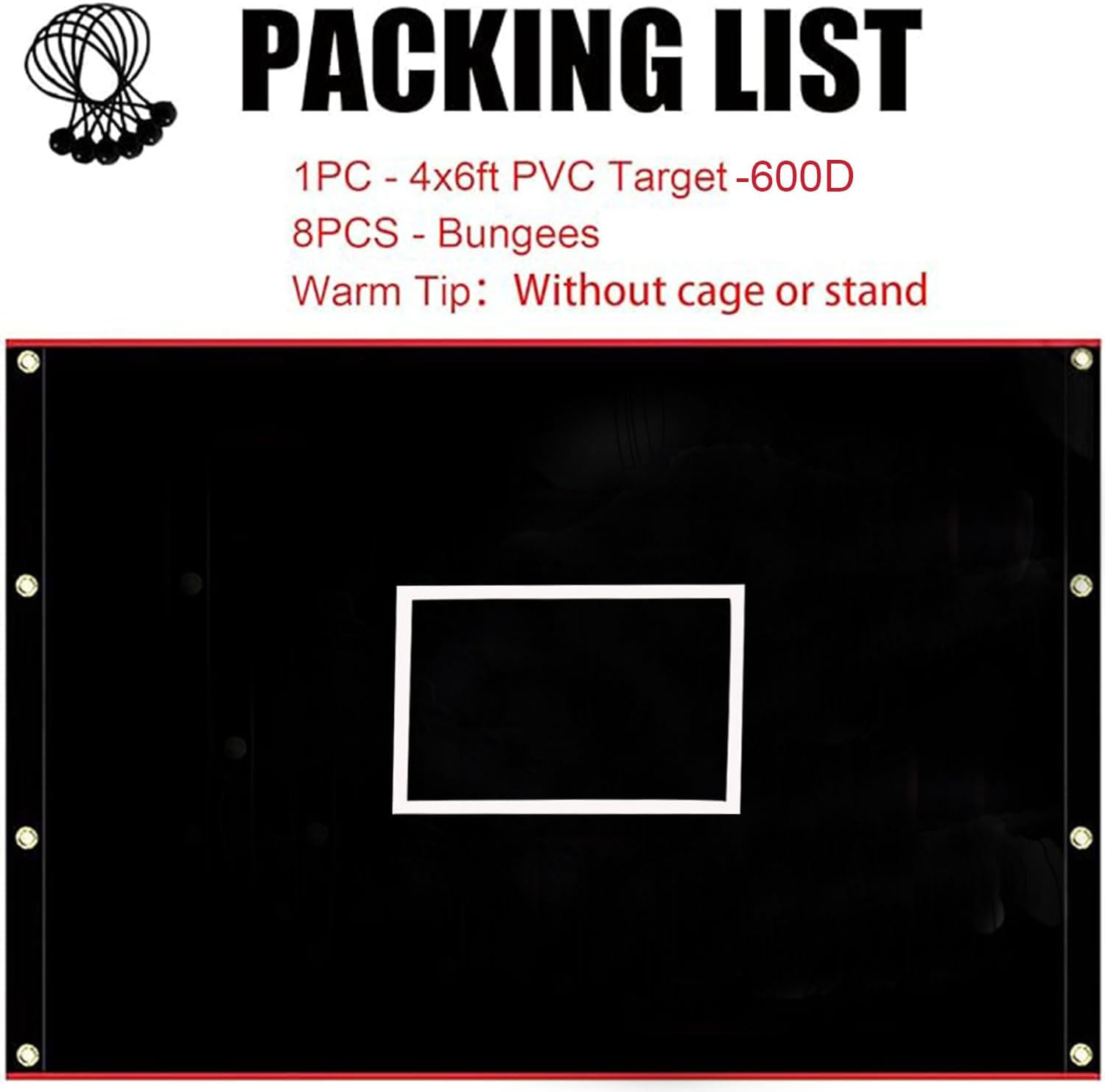 Batting Cage Backstop with Strike Zone Heavy Duty PVC Coated Oxford Fabric Vinyl