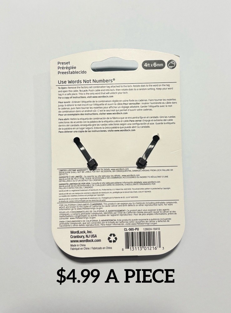 wordlock bike lock
