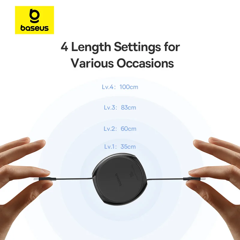 Baseus Retractable USB C Cable 100W Cable For MacBook iPad Fast Charger Cable