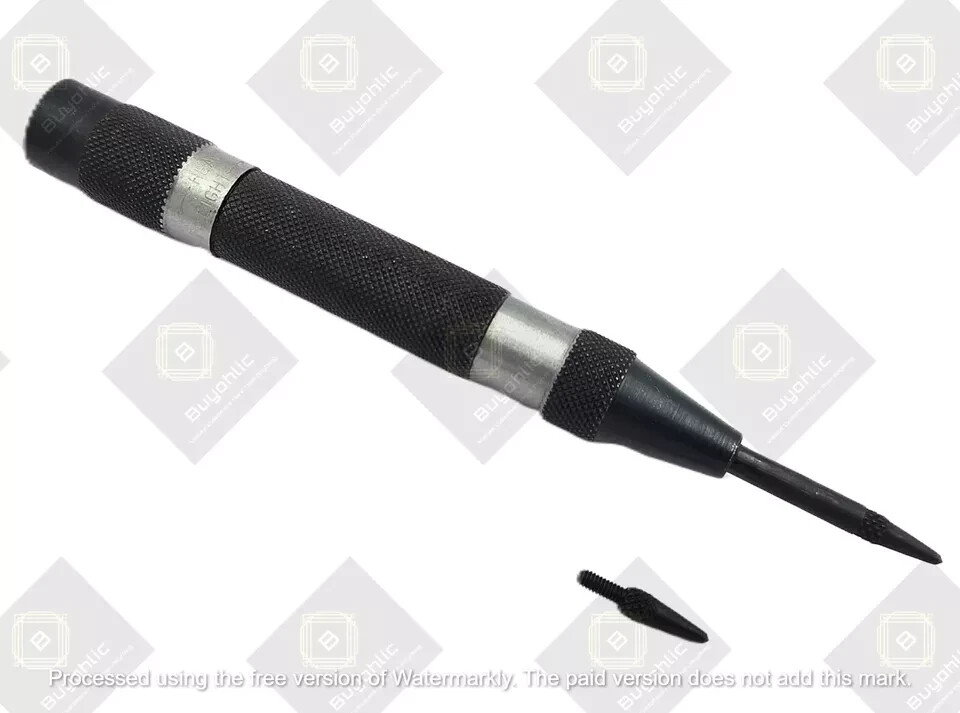 Automatic Center Punch with Extra Replaceable Hardened Steel Tip-USA Fulfilled