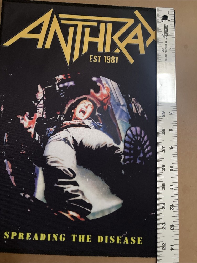 Anthrax spreading The Disease Large Patch: Digitally Printed, Sew On 14” X 11”