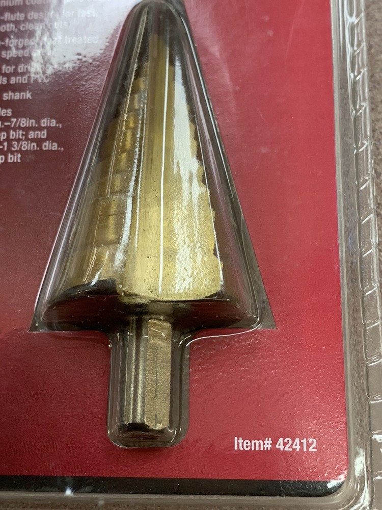 Ironton 2-Pc. Titanium – Coated Jumbo Step Drill Bit Set **NEW**