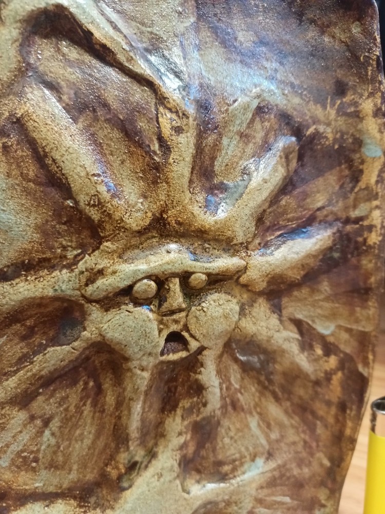 Handmade ceramic ceremonial Ayahuasca Sun Flask