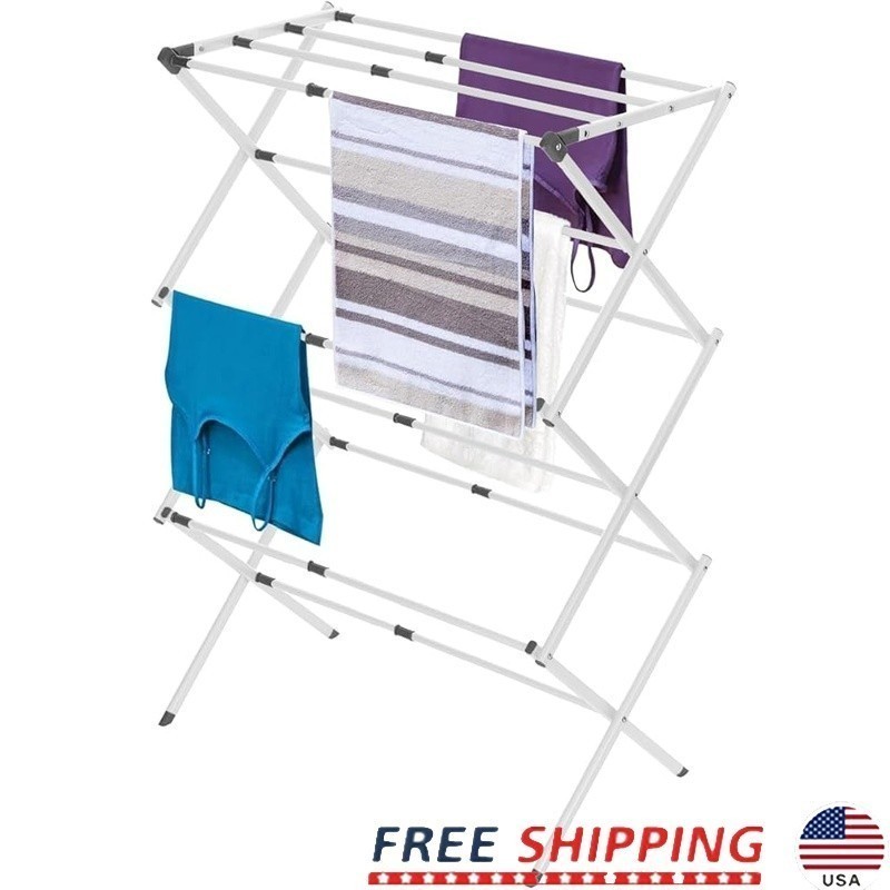 Foldable Drying Rack Metal Collapsible Laundry Space Saving Portable Air Drying