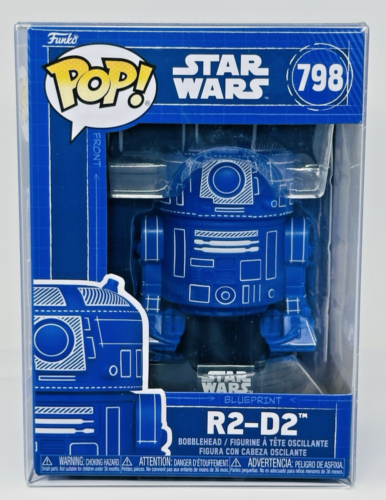 Funko Pop! Star Wars: R2-D2 (Blueprint Deco) #798 w/ Premium Protector - New