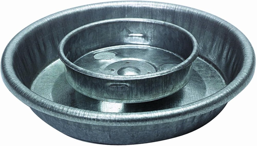 Gravity-Feed Baby Chick Waterer Base - Galvanized 1 Quart Jar Compatible