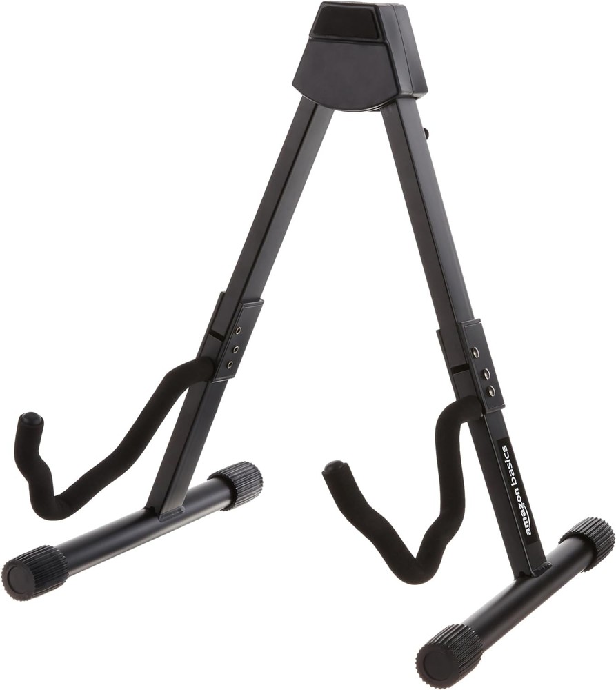 Amazon Basics Adjustable Folding Guitar Stand, A-Shape, Fully Assembled - for Sc