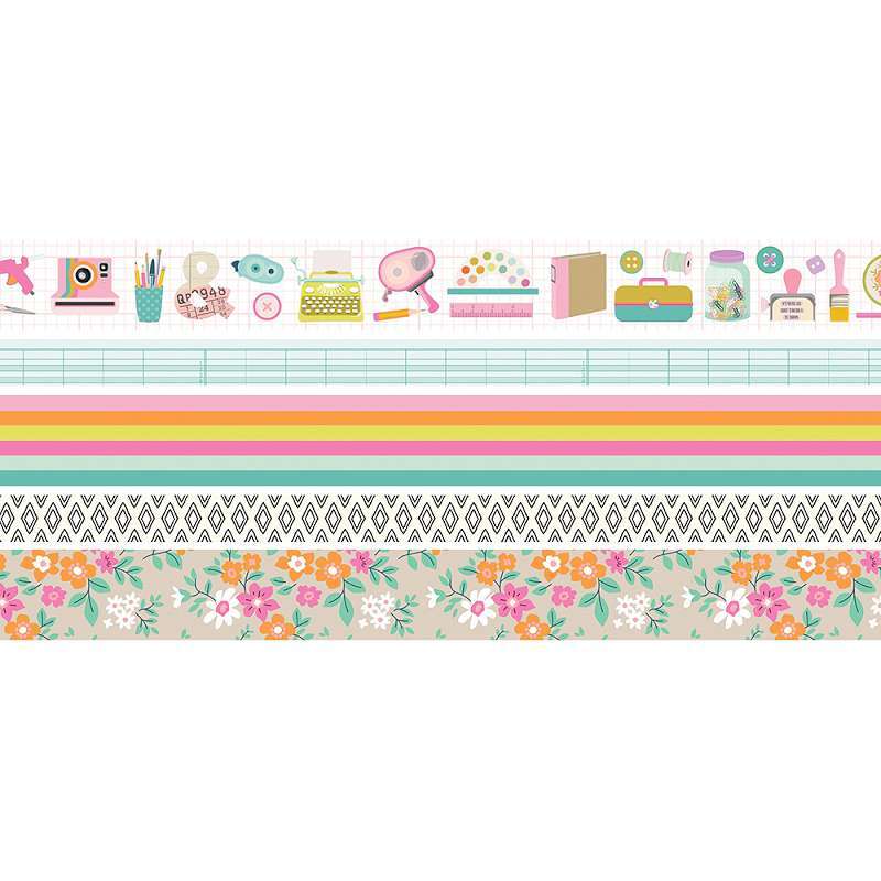 Simple Stories Let's Get Crafty Washi Tape 5/Pkg