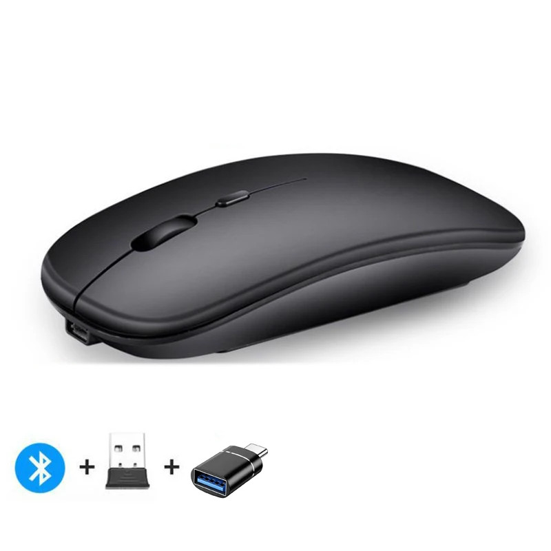 Rechargeable Wireless Mouse Bluetooth-Compatible 2.4Ghz Dual Modes Computer Mice