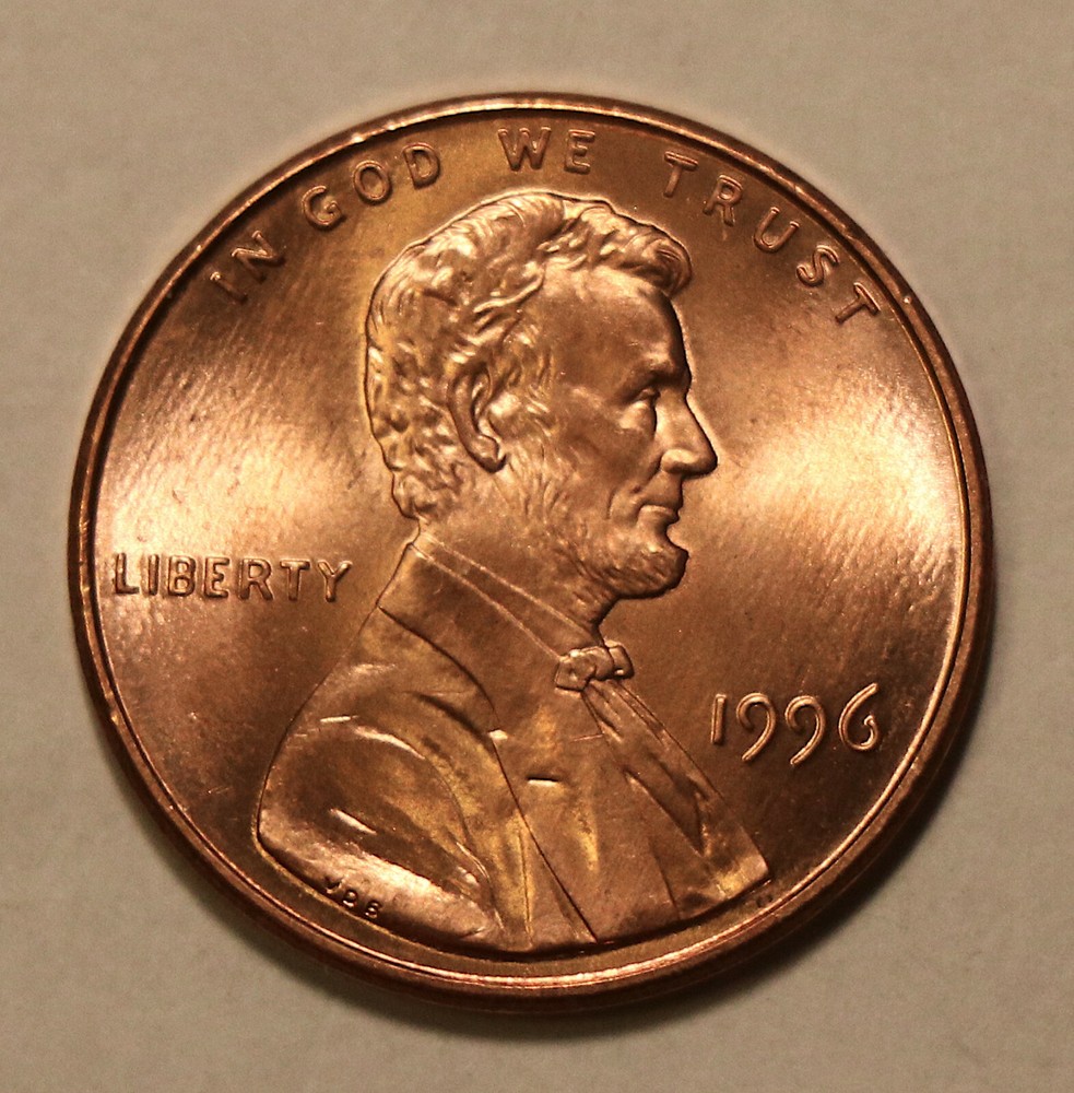 1996 Lincoln Memorial Cents BU