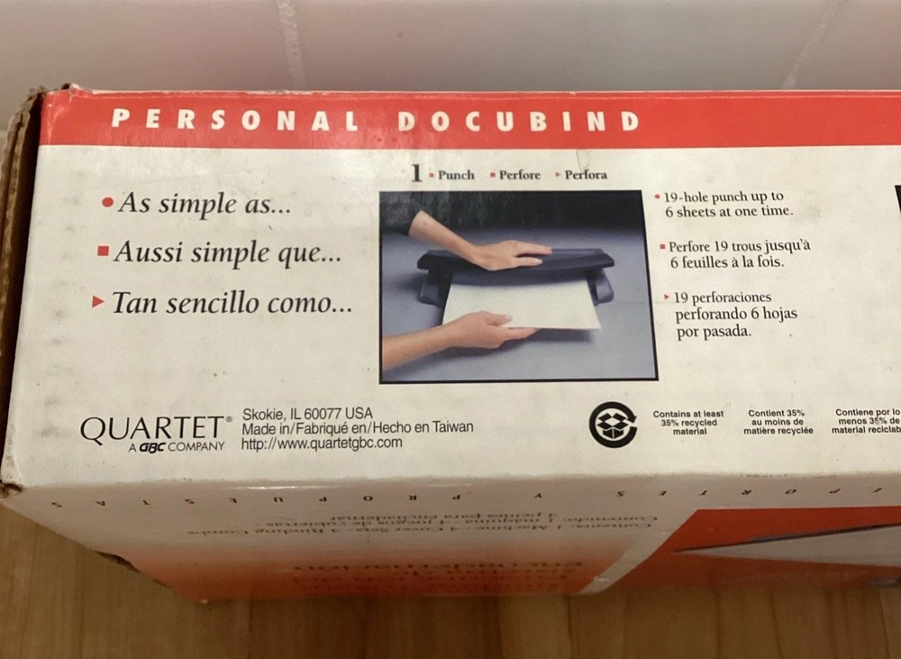 GBC Docubind Binding Machine Paper Comb Punch Binder Binding Covers Combs Lot