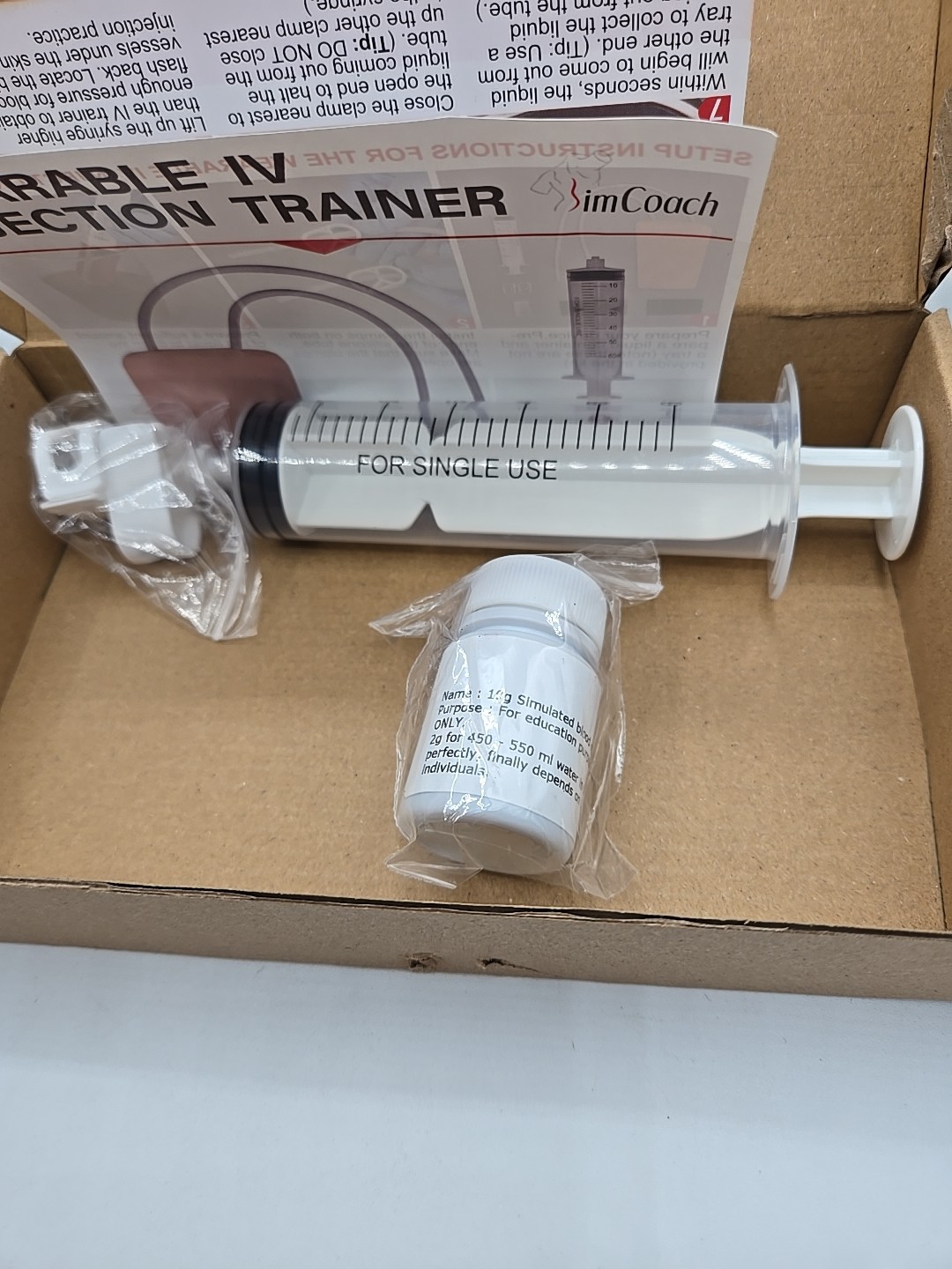 SimCoach Phlebotomy Practice Kit for Injection Training, IV Kit... White