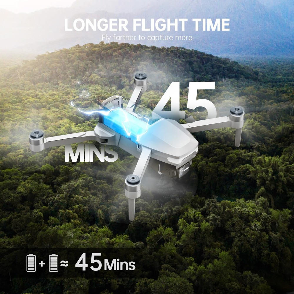 Drones with Camera for Adults 4K, Foldable Beginner Drone LightGrey