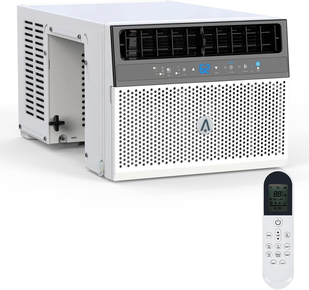 8000 BTU Saddle Window Air Conditioner with Remote Control Cools to 370 SQ.FT