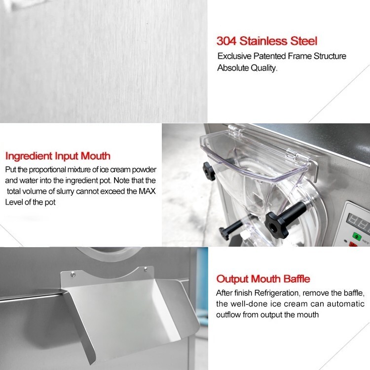 Kolice Commercial Hard Ice Cream Maker Italian Water Ice Machine