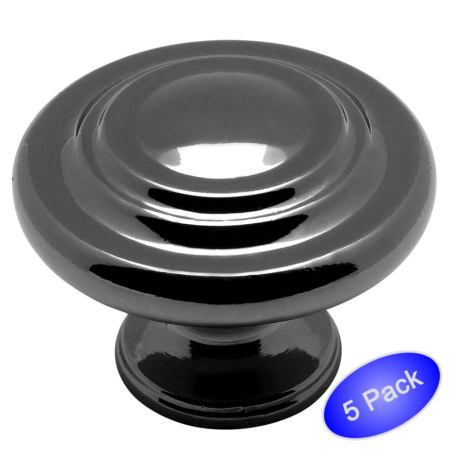 *5 Pack* Cosmas Cabinet Hardware Black Nickel Knobs #9971BN