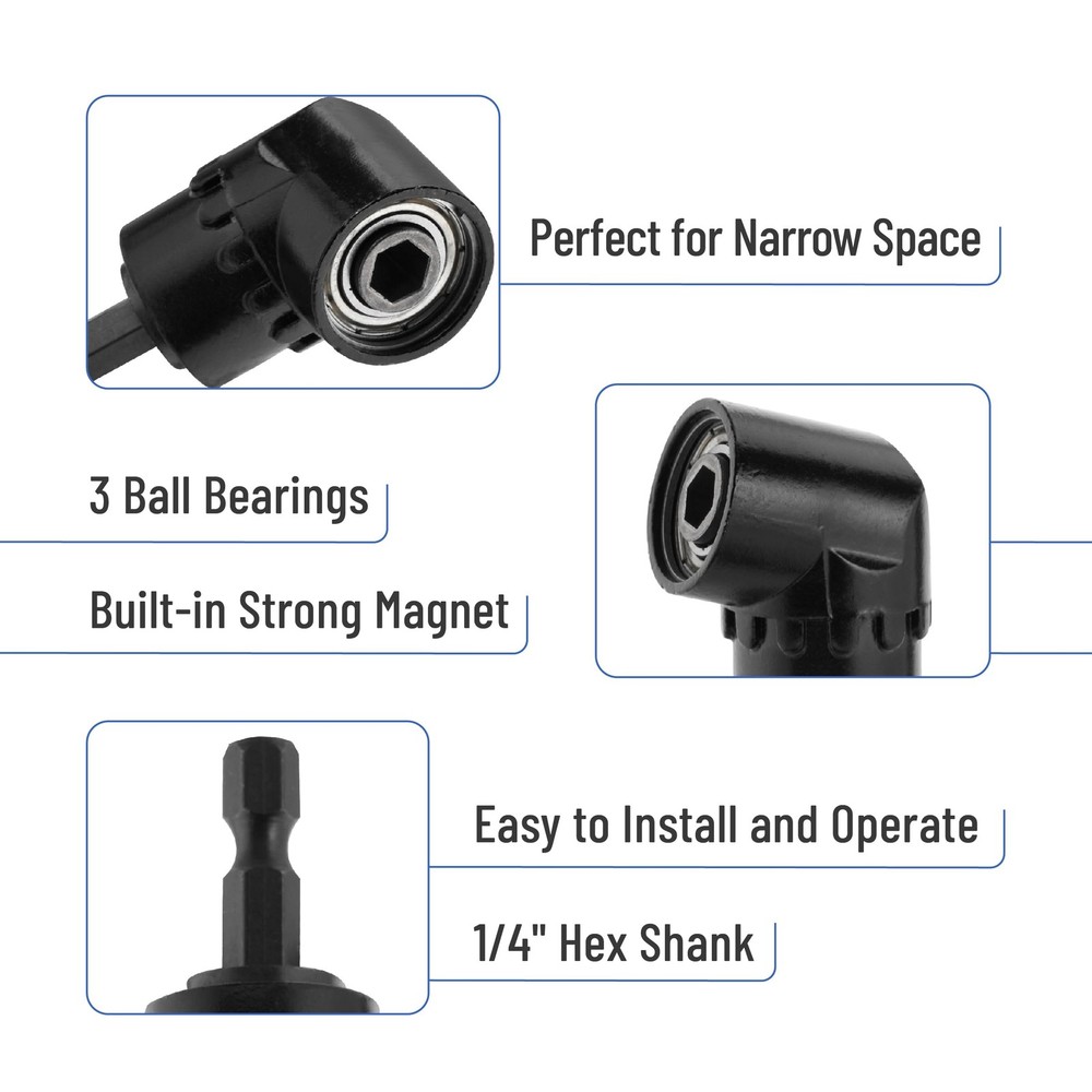 Bates- Socket Adapter Extension Set with Right Angle Drill Attachment, 4...