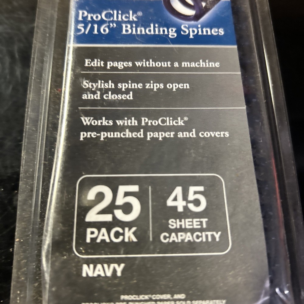 Impact Prosessional Proclick 5/16 Binding Spines 25 Pack 45 Sheets Capacity