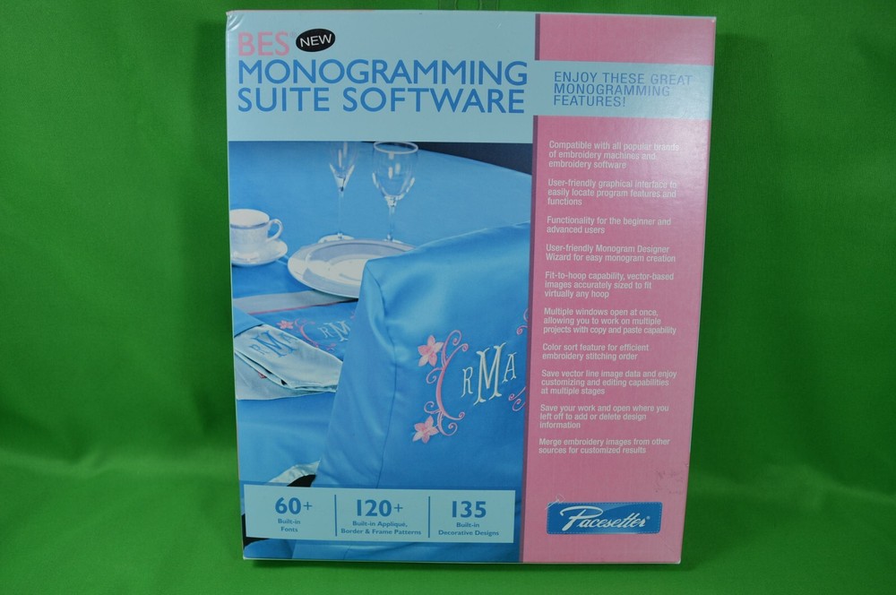 Bes Monogramming Suite Software Pacesetter Embroidery,New Sealed