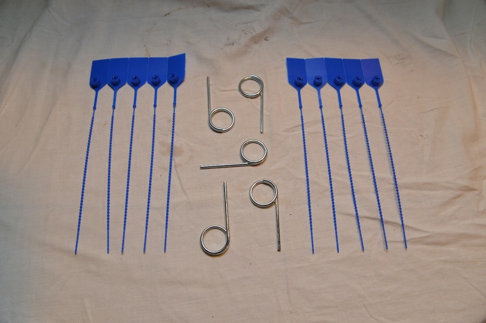 🎯 10 BLUE FIRE EXTINGUISHER TAMPER FLAG SEALS & 5 SAFETY PULL PINS