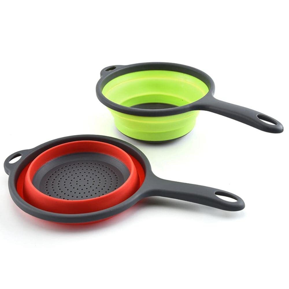 Foldable Space-Saving Silicone Colander Strainer Colander Dish Drainer Draini...