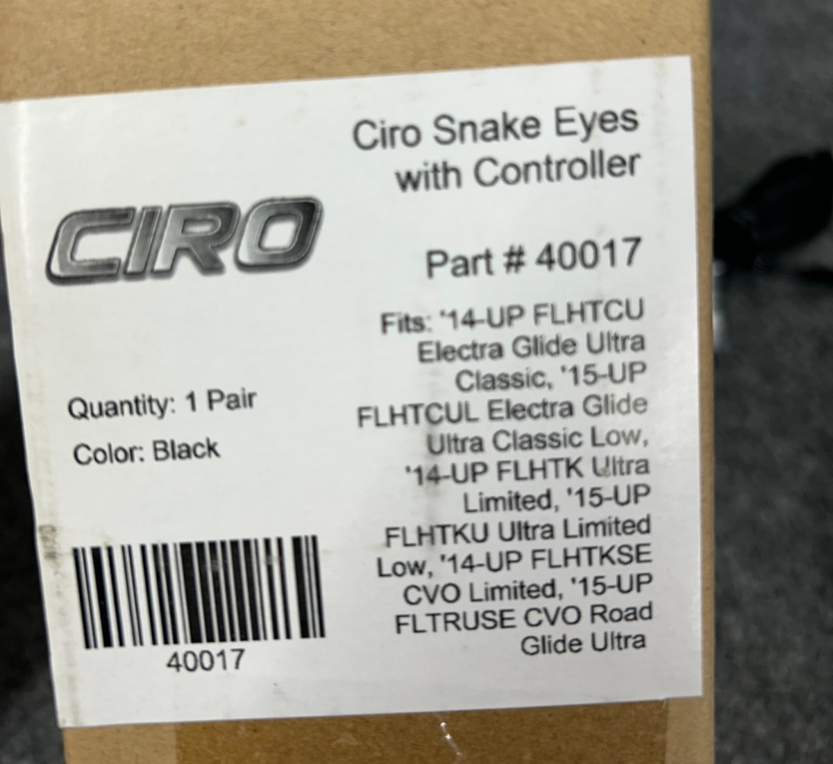 HARLEY-DAVIDSON CIRO Snake Eyes Light Kit for TourPak Black #40017