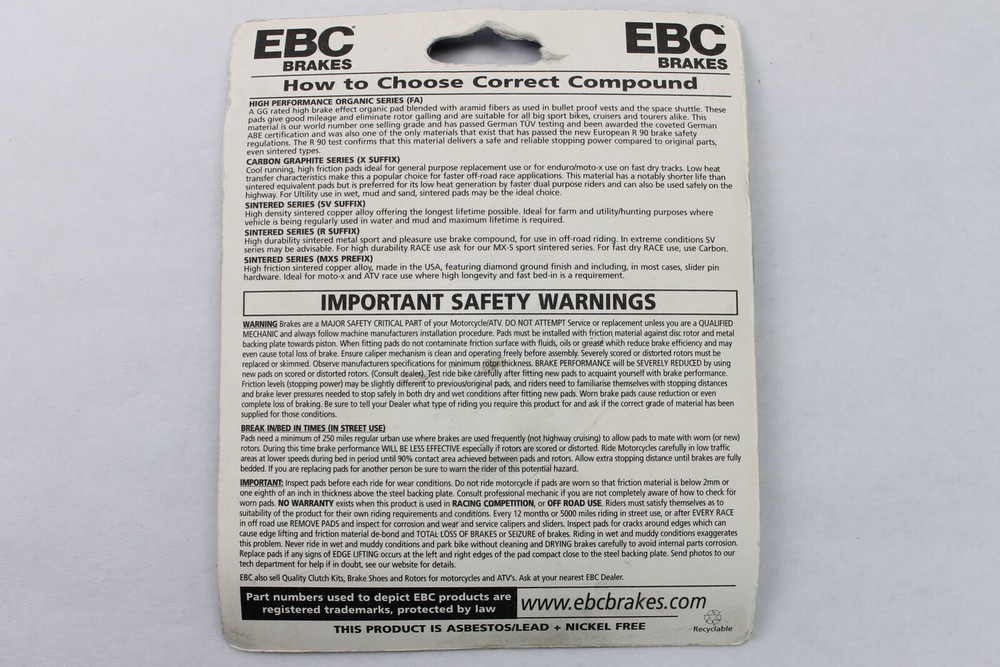 EBC Brake Pads FA129
