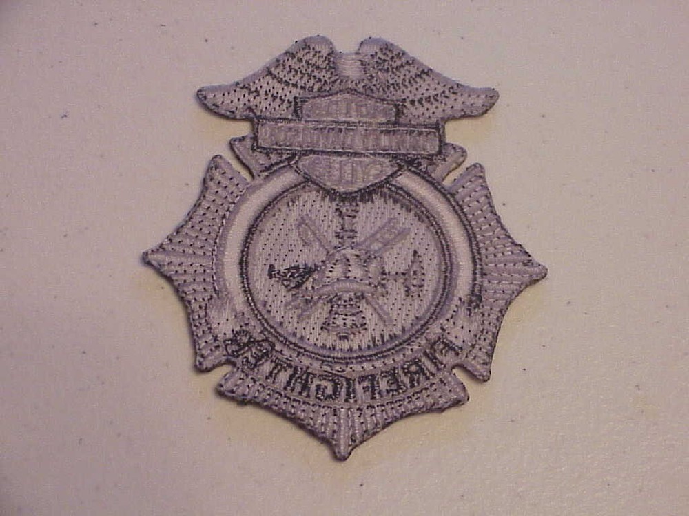 HARLEY DAVIDSON FIREFIGHTER MOTORCYCLE PATCH NEW FREE SHIPPING !!!