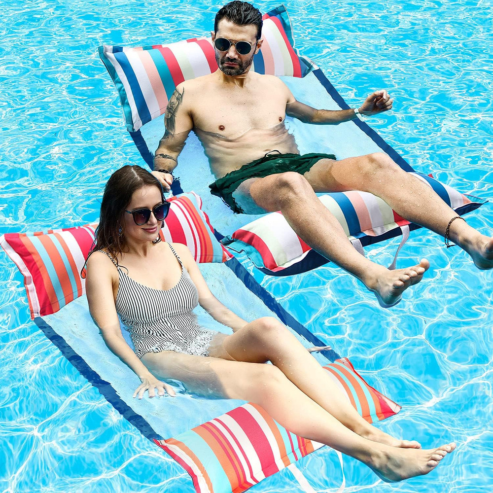 Fabric Pool Hammock Floats, XL, 2Pack Inflatable Multi Purpose Water Hammocks Fl