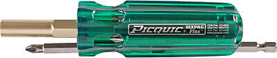 PICQUIC SIXPAC Plus Screwdriver Multi Bit with 7 Hex Powerbits - "Emerald Green"