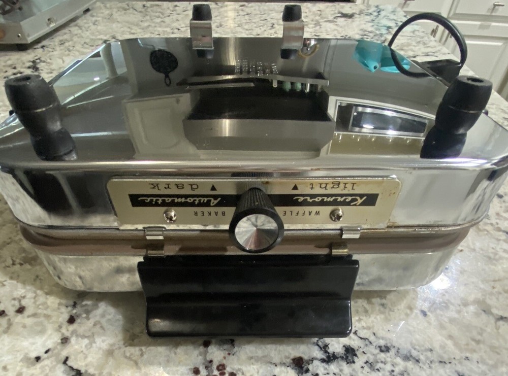 Kenmore Sears 1960s Chrome Grill Waffle Maker Non-Stick