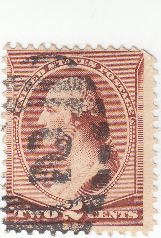Scott # 210 - 2c Red Brown - Fancy Cancel- "2" -  Used
