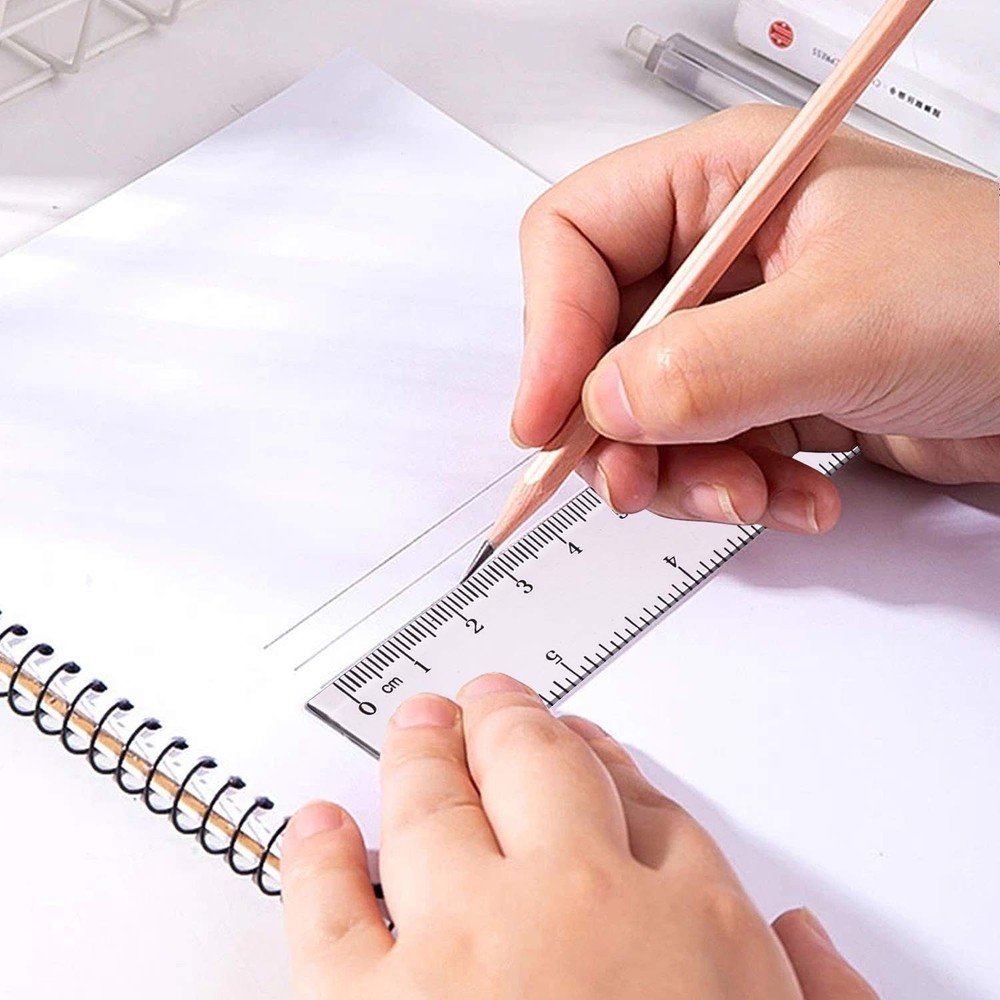 6 Pack 6 Inch Ruler Plastic Ruler Straight Ruler Plastic Measuring Tool Trans...