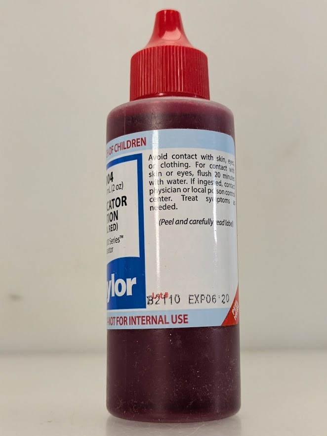 Taylor Technologies R-0004 pH Indicator Solution Reagent Phenol Red, 60 ml/2 oz