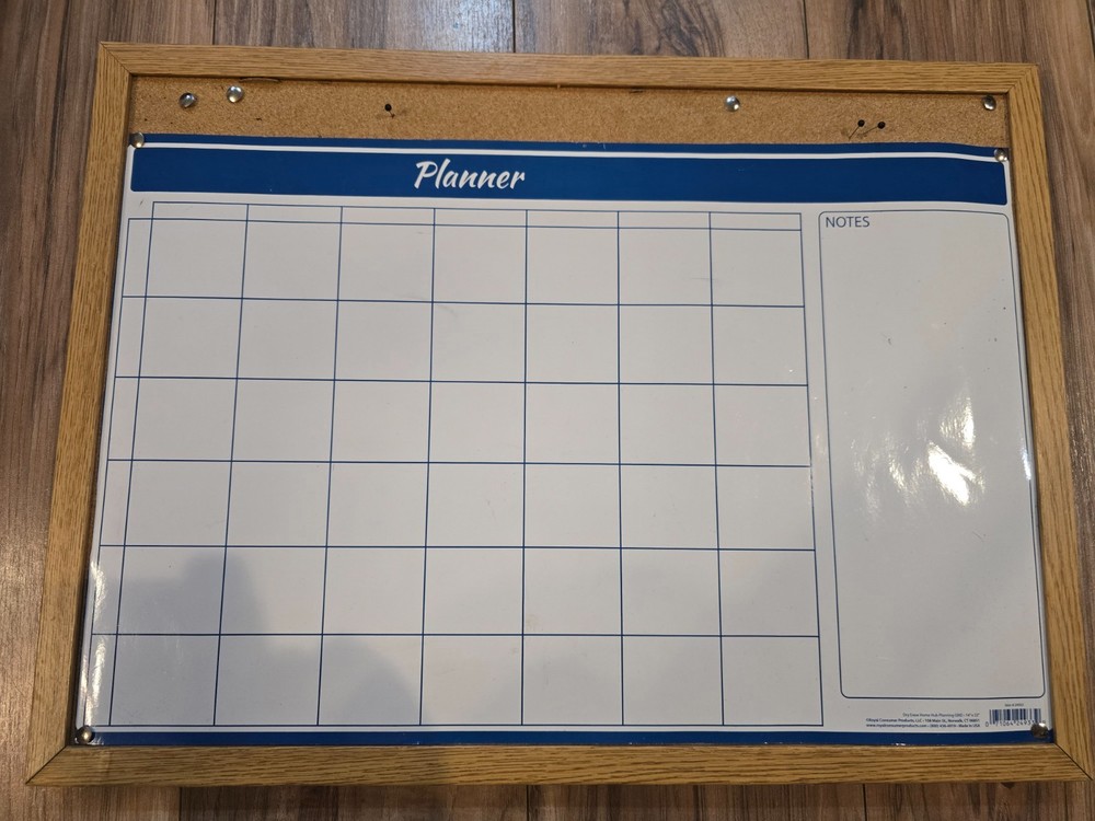 press board planner with dry erase board
