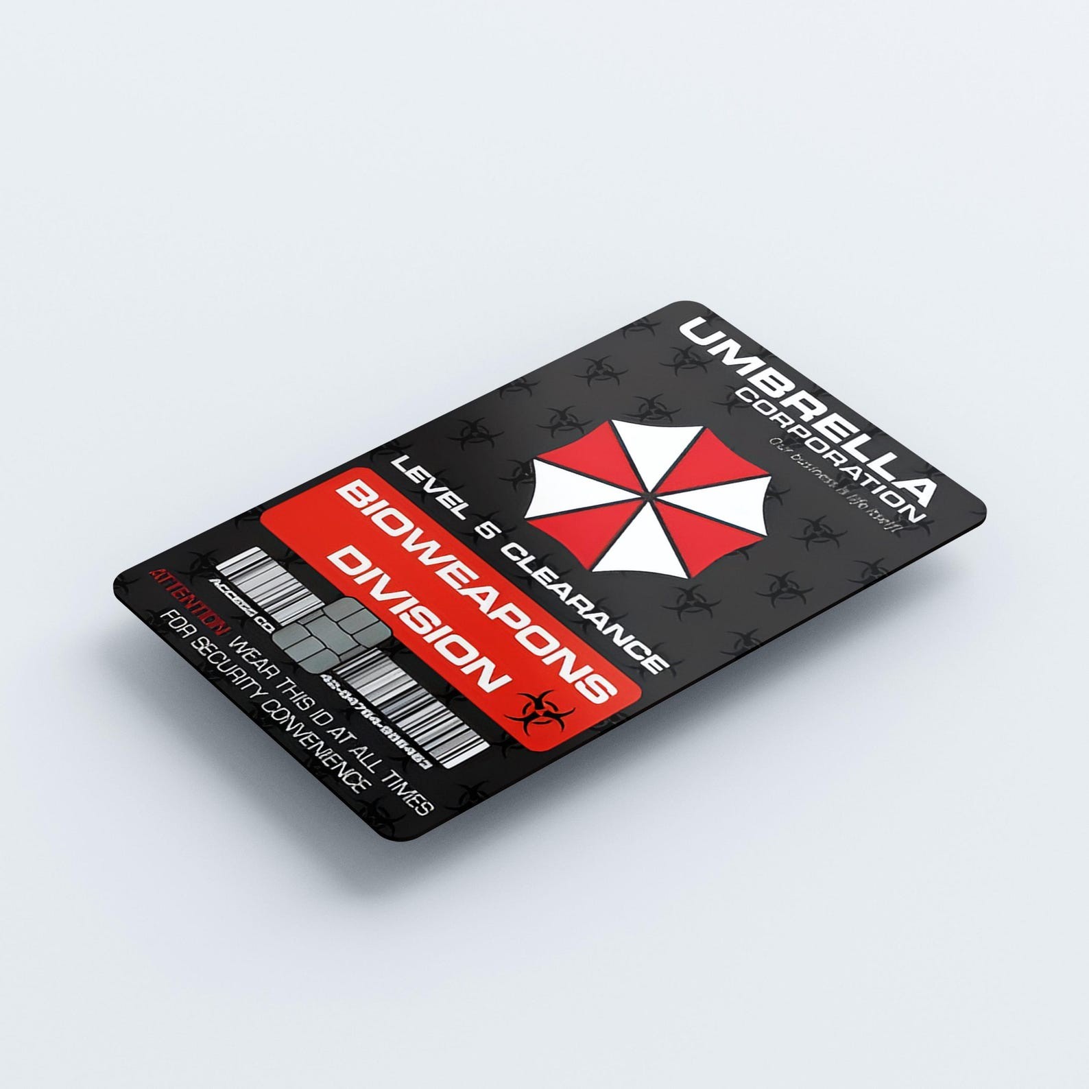Resident Evil Umbrella Corp ID Badge Credit Card Skin | Gaming Decal - 2 pack