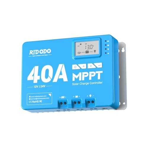 40 Amp MPPT 12V/24V DC Input Solar Charge Controller with Built-in Bluetooth